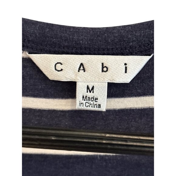 Athleisure Cabi Navy & White Striped Racerback tank top - Picture 2 of 7